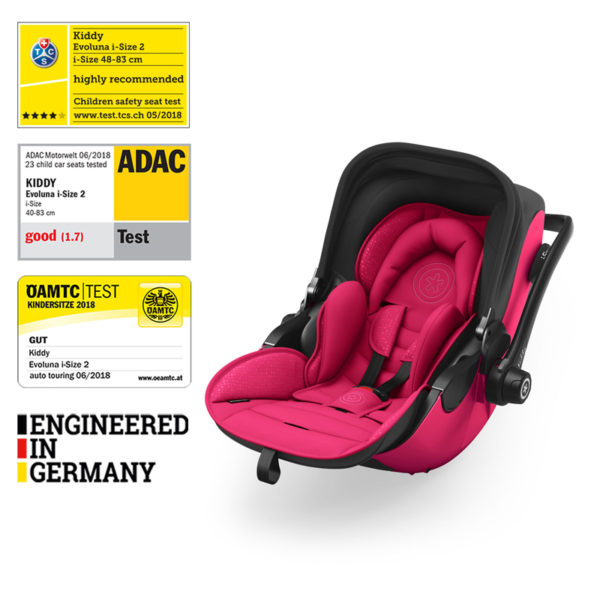 KIDDY Autosedačka Evoluna i-size 2 + Isofix základna  40-83 cm Berry Pink