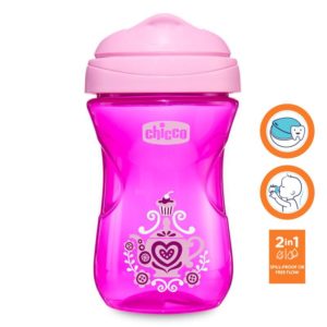 CHICCO Hrnček Easy s tvrdým náustkom 266 ml ružový 12m+