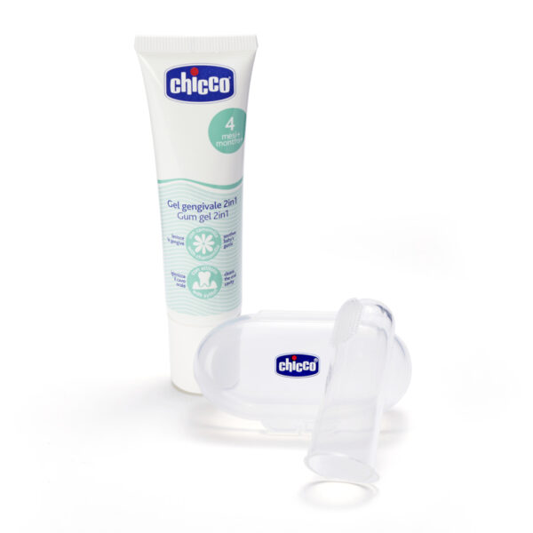 CHICCO Set zubný upokojujúci gél a kefka na prst s puzdrom 4m+ - Image 2