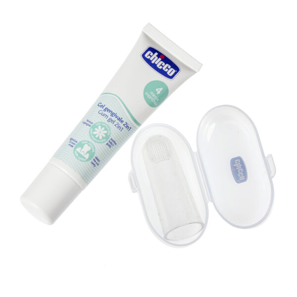 CHICCO Set zubný upokojujúci gél a kefka na prst s puzdrom 4m+ - Image 3
