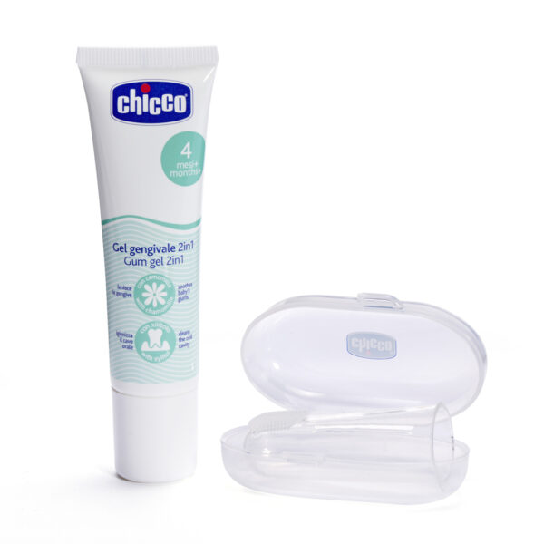 CHICCO Set zubný upokojujúci gél a kefka na prst s puzdrom 4m+ - Image 4
