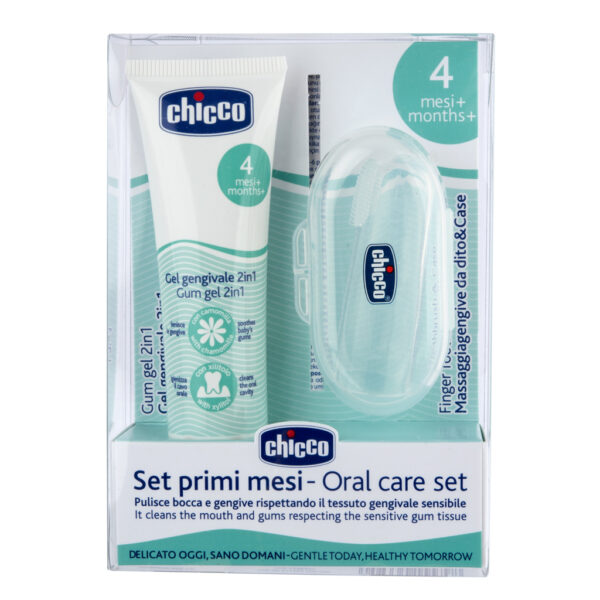 CHICCO Set zubný upokojujúci gél a kefka na prst s puzdrom 4m+ - Image 5